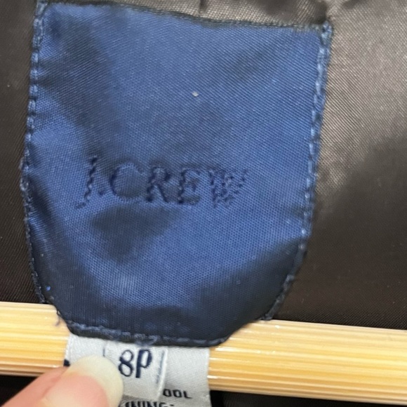 J CREW 100% Wool Brown Blazer Jacket Size 8 Petite - Picture 3 of 12